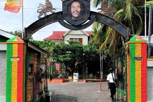 Entrance to the Bob Marley Museum in Kingston, Jamaica